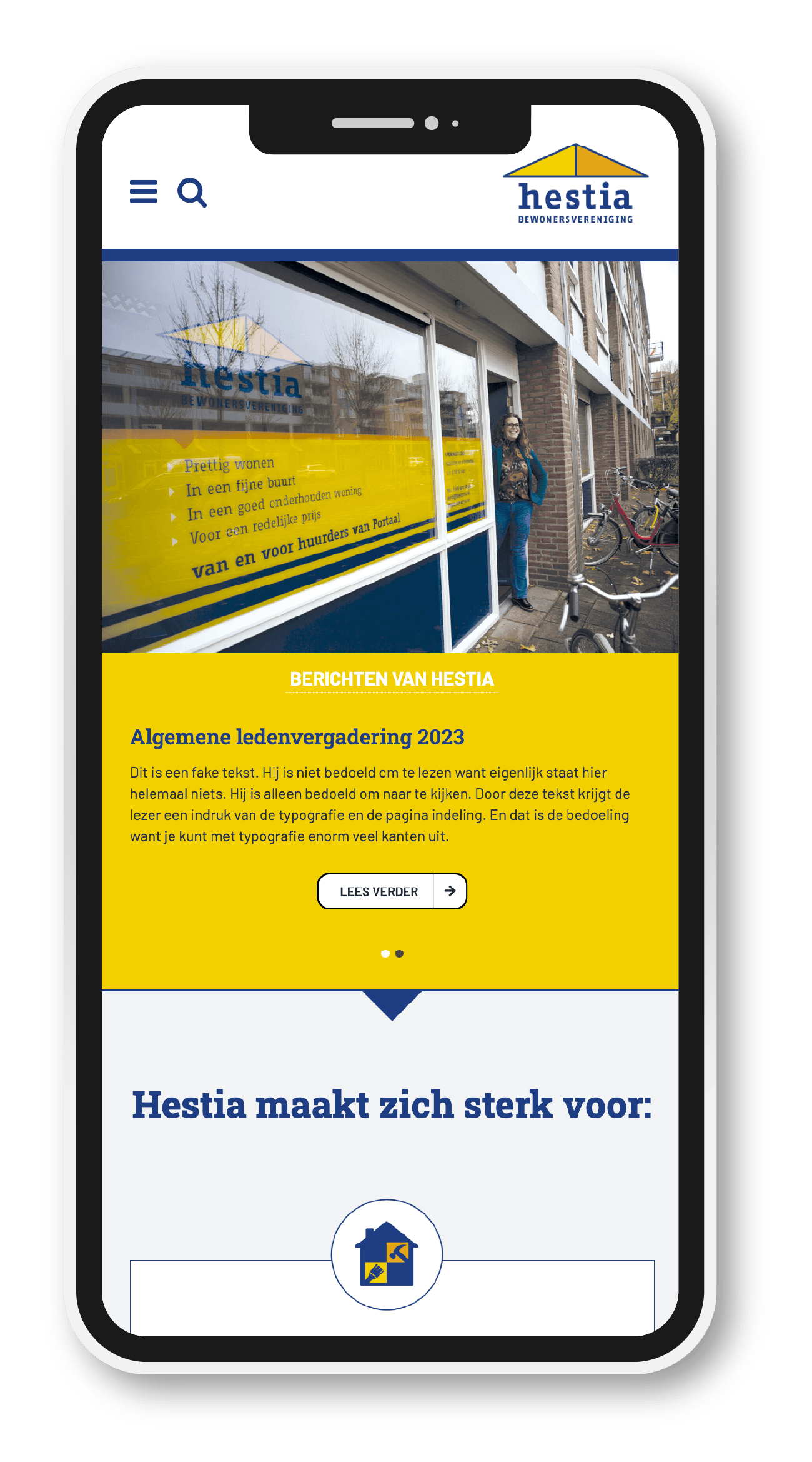 hestia website mobiel